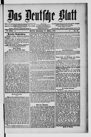 Das deutsche Blatt vom 17.03.1901