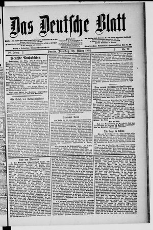 Das deutsche Blatt vom 26.03.1901