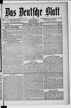 Das deutsche Blatt vom 29.03.1901
