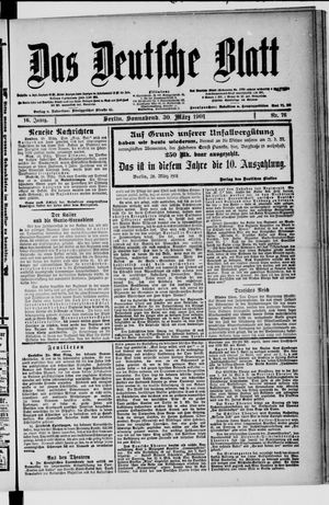 Das deutsche Blatt vom 30.03.1901