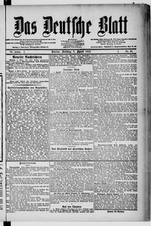 Das deutsche Blatt vom 05.04.1901