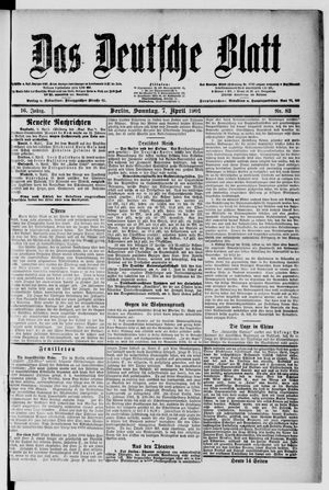 Das deutsche Blatt vom 07.04.1901
