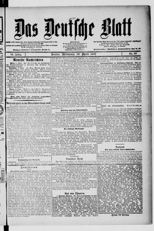 Das deutsche Blatt vom 10.04.1901