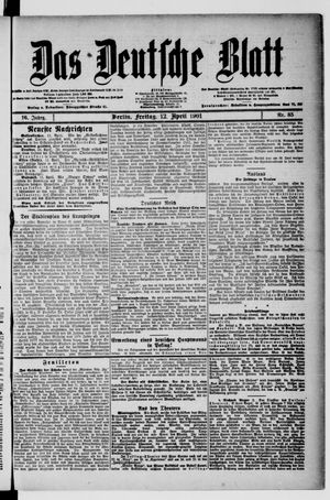 Das deutsche Blatt on Apr 12, 1901