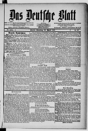 Das deutsche Blatt vom 14.04.1901
