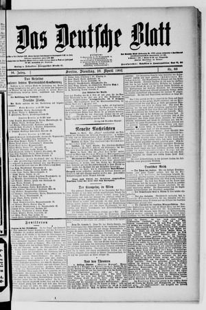 Das deutsche Blatt vom 16.04.1901