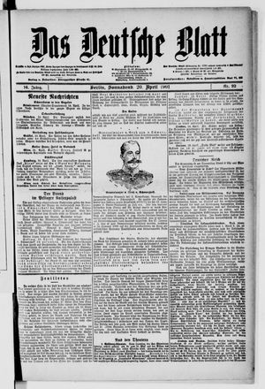 Das deutsche Blatt vom 20.04.1901