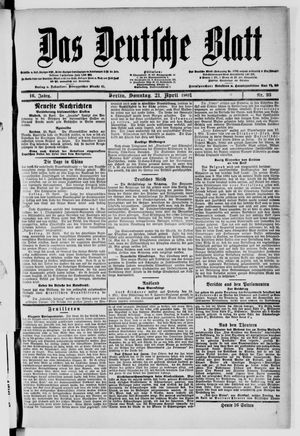 Das deutsche Blatt vom 21.04.1901