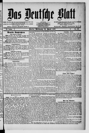Das deutsche Blatt vom 24.04.1901