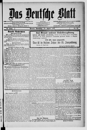 Das deutsche Blatt vom 28.04.1901
