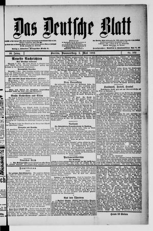 Das deutsche Blatt vom 02.05.1901