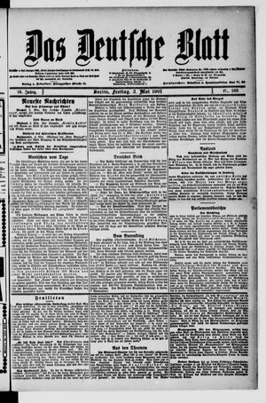 Das deutsche Blatt vom 03.05.1901