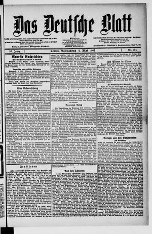Das deutsche Blatt vom 04.05.1901
