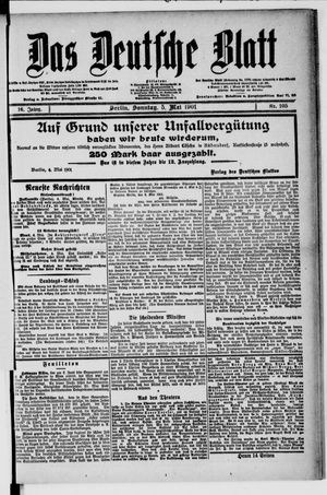 Das deutsche Blatt vom 05.05.1901