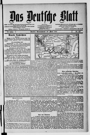 Das deutsche Blatt vom 18.05.1901