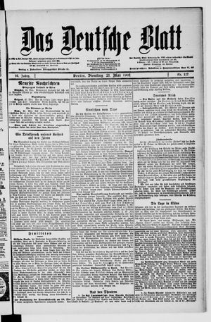 Das deutsche Blatt vom 21.05.1901