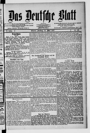 Das deutsche Blatt vom 31.05.1901