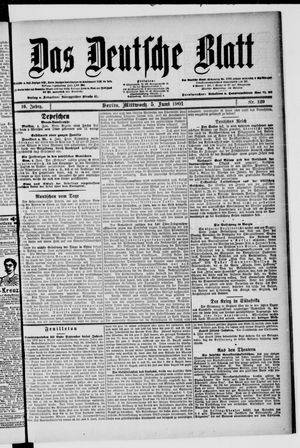 Das deutsche Blatt vom 05.06.1901