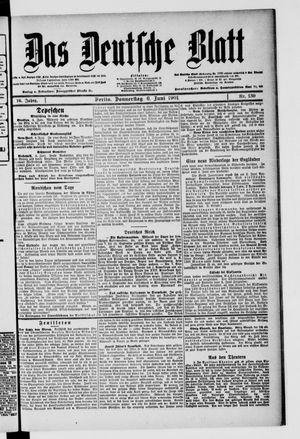 Das deutsche Blatt vom 06.06.1901