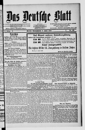 Das deutsche Blatt vom 08.06.1901