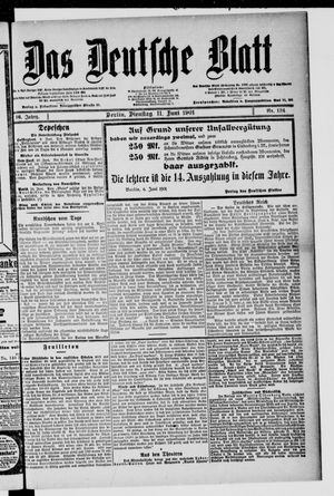 Das deutsche Blatt vom 11.06.1901