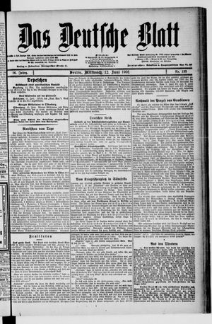 Das deutsche Blatt vom 12.06.1901