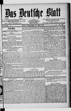 Das deutsche Blatt vom 13.06.1901