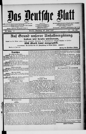 Das deutsche Blatt vom 16.06.1901