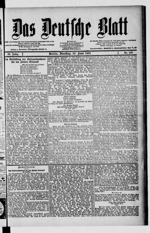 Das deutsche Blatt vom 18.06.1901