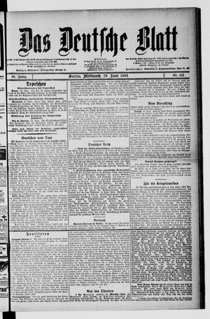 Das deutsche Blatt vom 19.06.1901