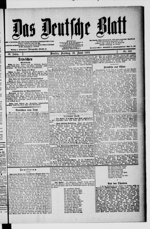 Das deutsche Blatt vom 21.06.1901