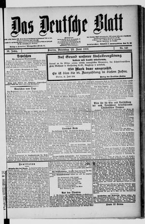 Das deutsche Blatt vom 23.06.1901