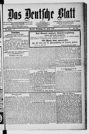 Das deutsche Blatt vom 25.06.1901