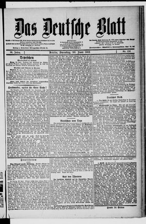 Das deutsche Blatt vom 30.06.1901