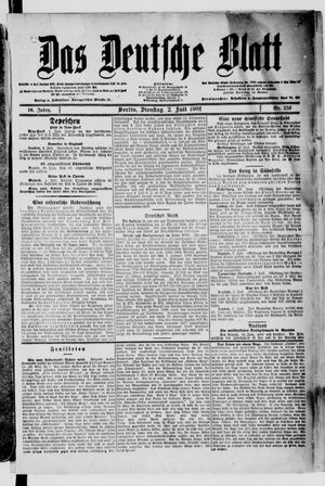 Das deutsche Blatt vom 02.07.1901