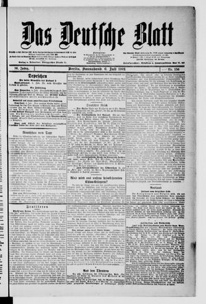 Das deutsche Blatt vom 06.07.1901