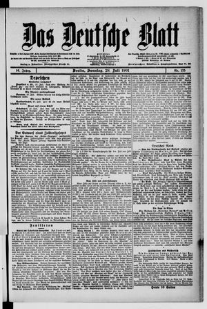 Das deutsche Blatt vom 28.07.1901