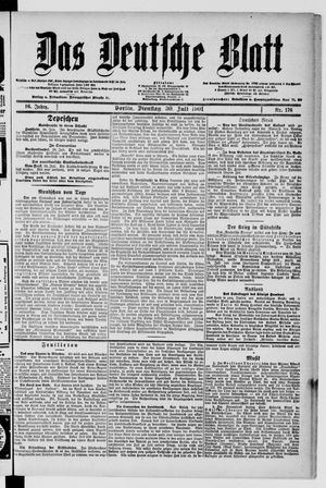 Das deutsche Blatt vom 30.07.1901