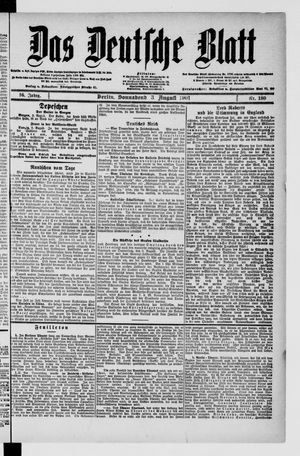 Das deutsche Blatt vom 03.08.1901
