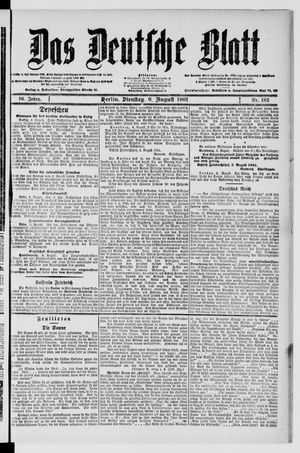 Das deutsche Blatt vom 06.08.1901