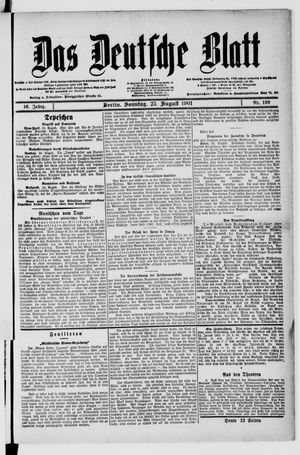 Das deutsche Blatt vom 25.08.1901