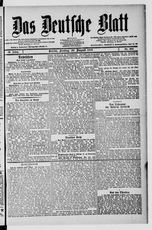 Das deutsche Blatt vom 30.08.1901