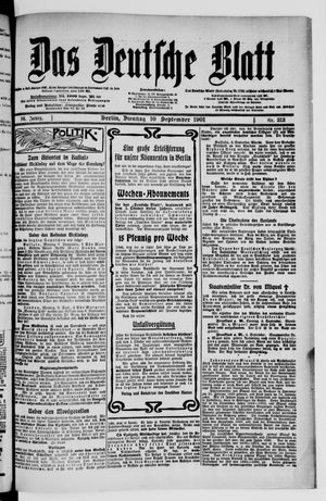 Das deutsche Blatt vom 10.09.1901