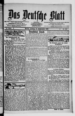 Das deutsche Blatt vom 13.09.1901