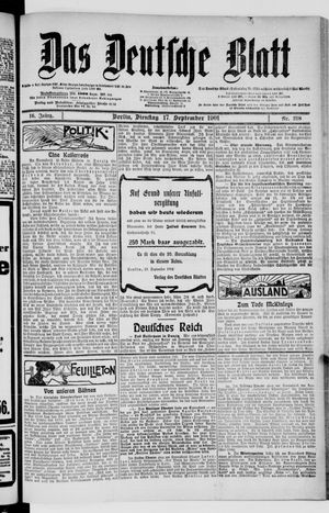 Das deutsche Blatt vom 17.09.1901