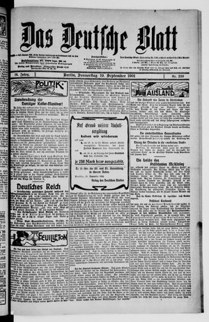 Das deutsche Blatt vom 19.09.1901