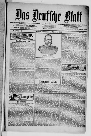 Das deutsche Blatt vom 01.10.1901