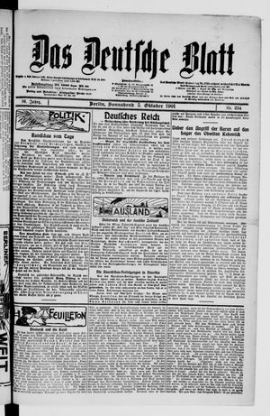 Das deutsche Blatt vom 05.10.1901