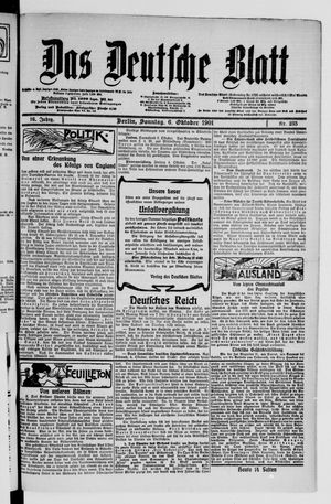 Das deutsche Blatt vom 06.10.1901