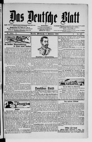 Das deutsche Blatt vom 09.10.1901